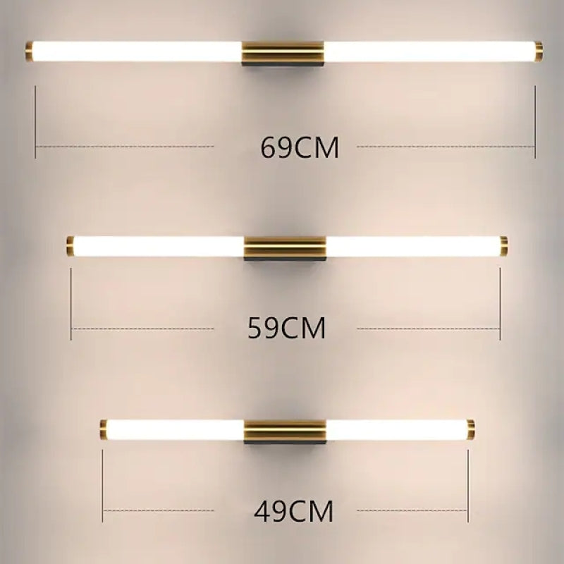 Linjär LED-vägglampa för spegel och badrum