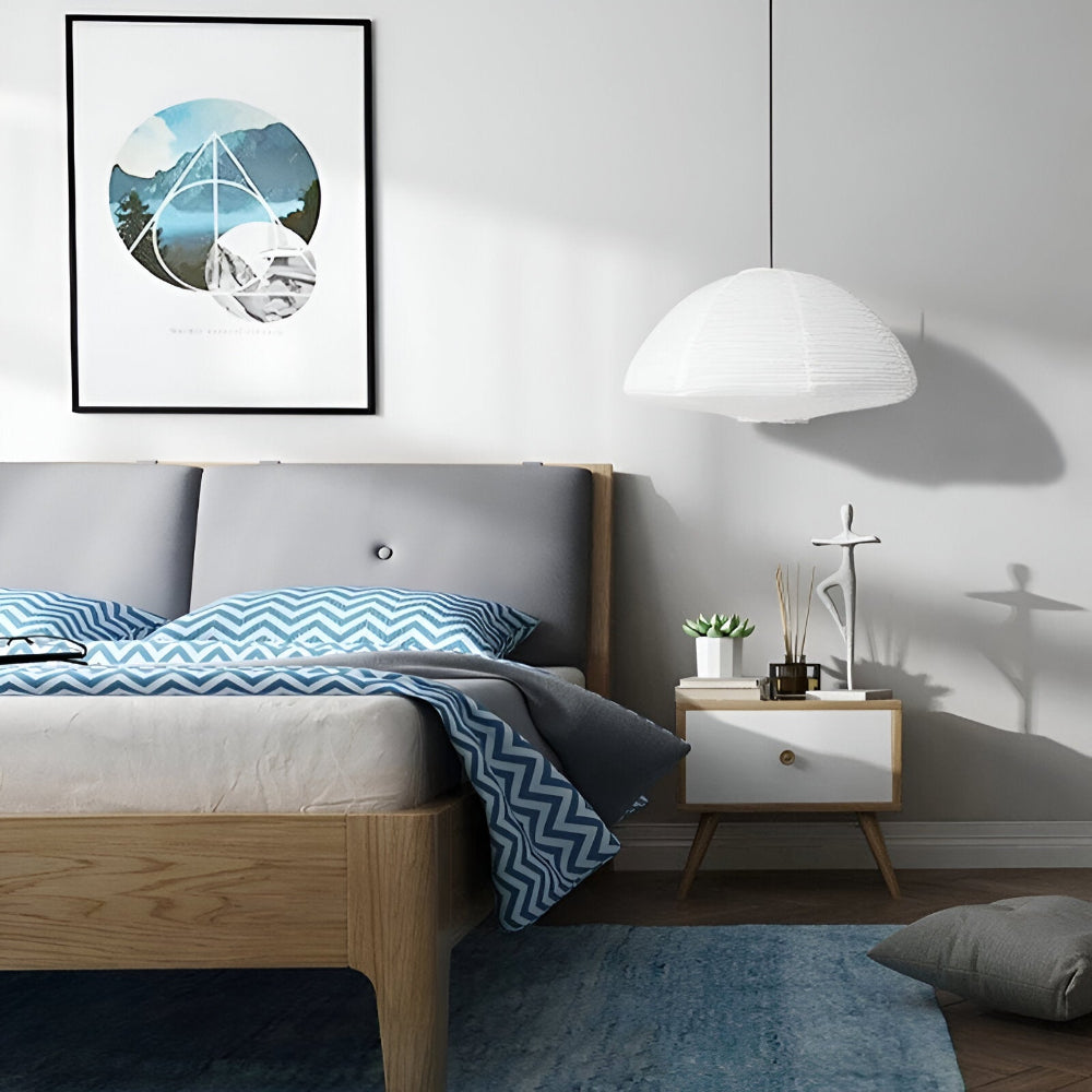 AeroLume – Elegant Samtida Pendellampa i Metall och Rispapper