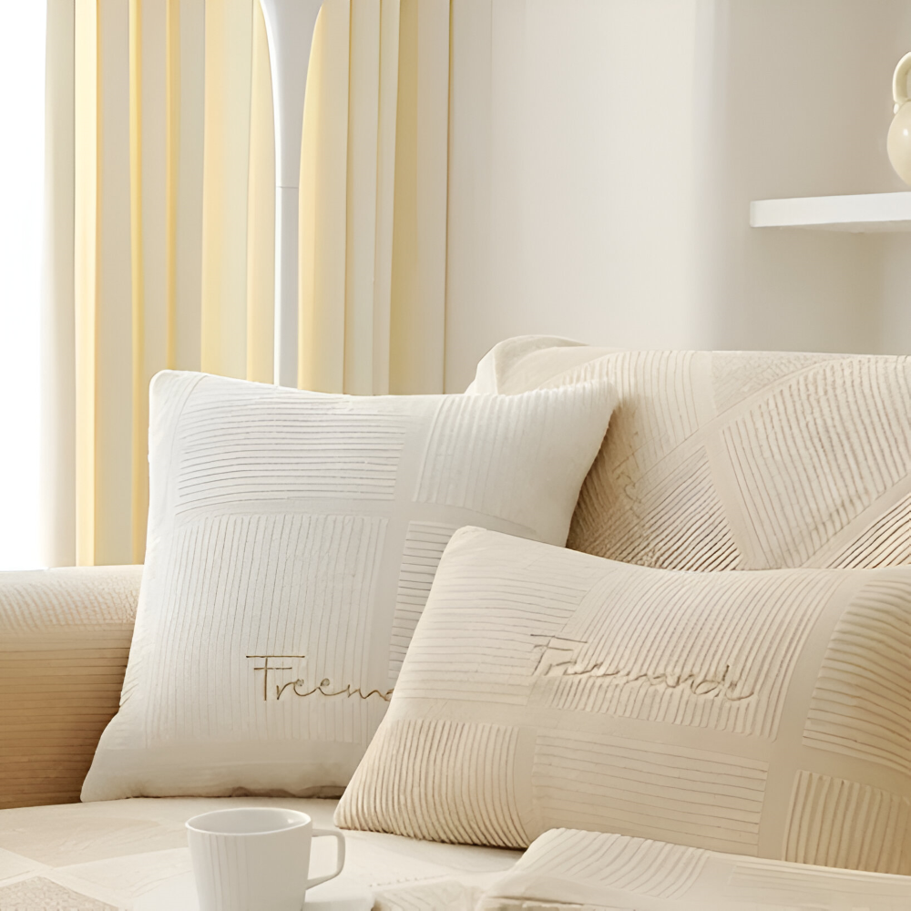 NordicHold Plush – Tjockt Antislipp Sofföverdrag i Elegant Polyesterdesign