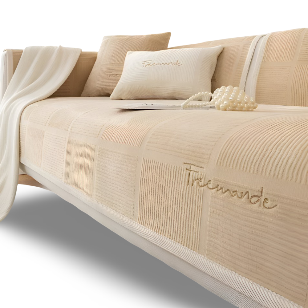 NordicHold Plush – Tjockt Antislipp Sofföverdrag i Elegant Polyesterdesign