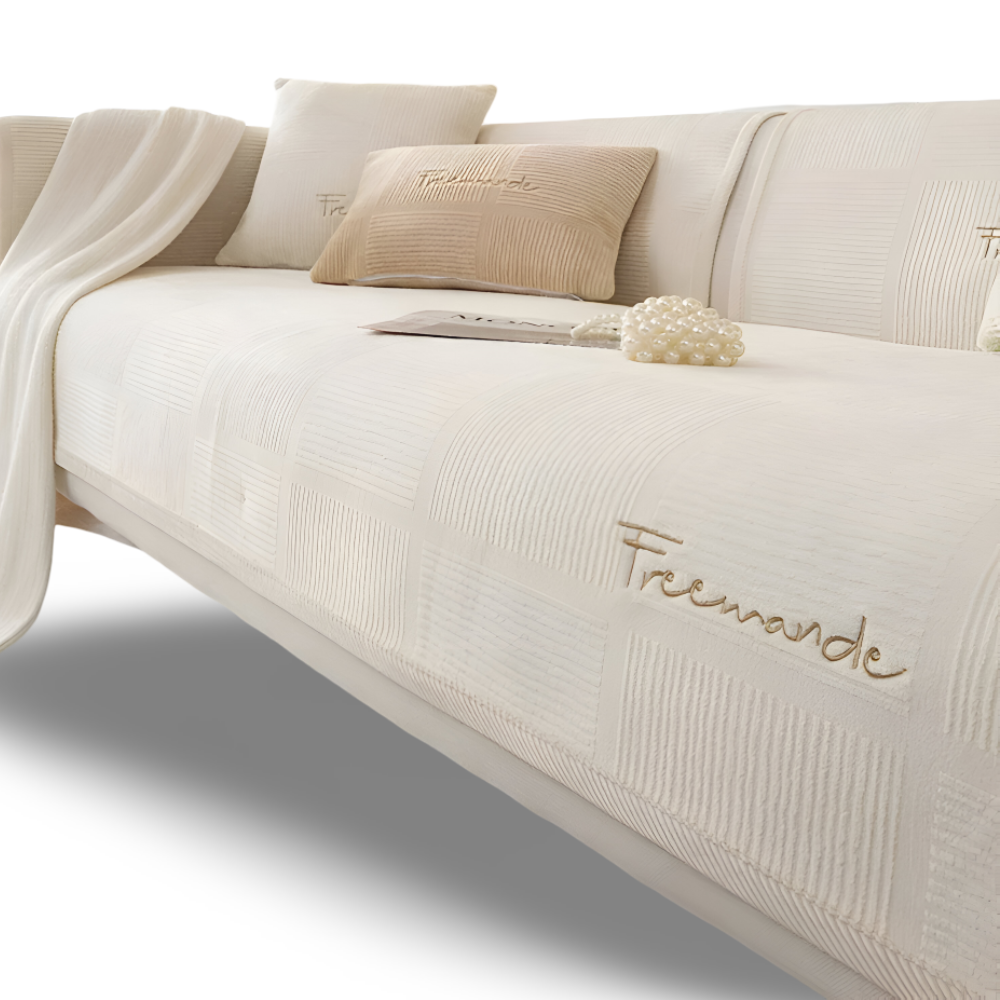 NordicHold Plush – Tjockt Antislipp Sofföverdrag i Elegant Polyesterdesign