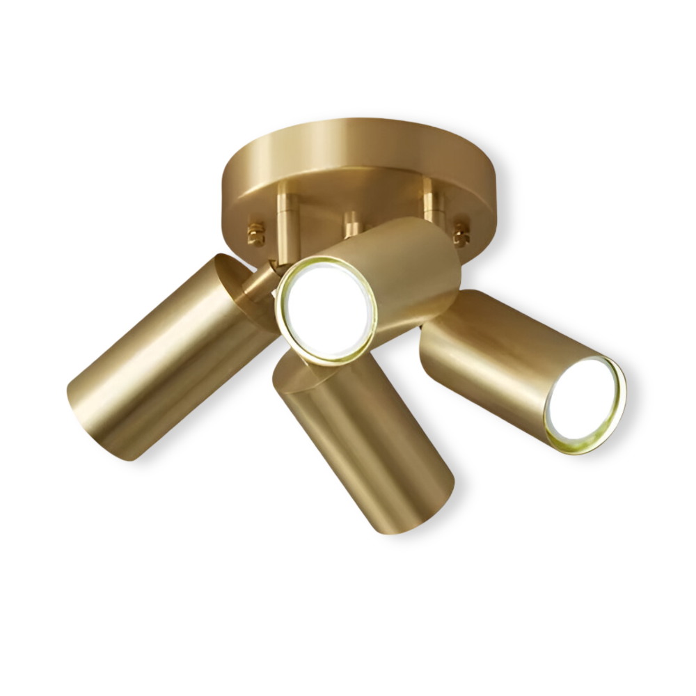 ZenBrass – Elegant Mässing Taklampa med Justerbara LED-Spotlights