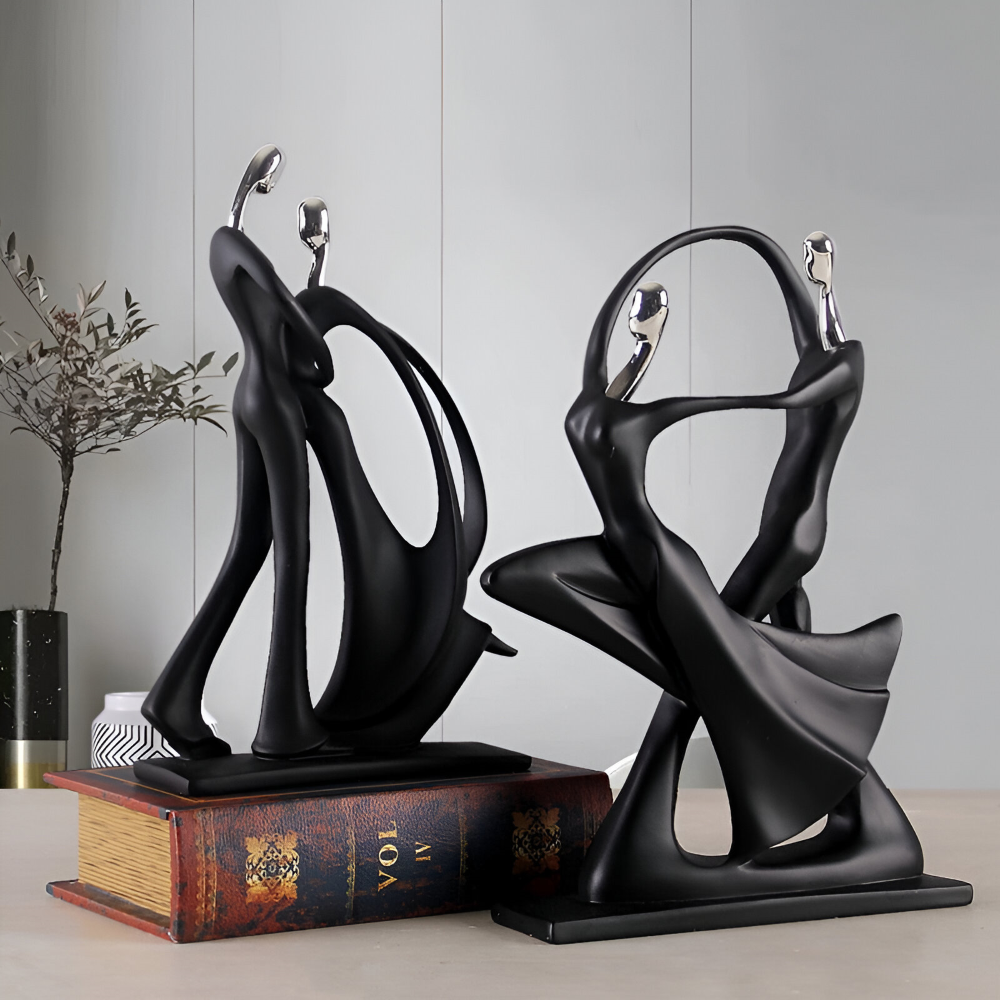 DanceUnity Skulptur – Elegant Dansande Par i Modern Konstharts