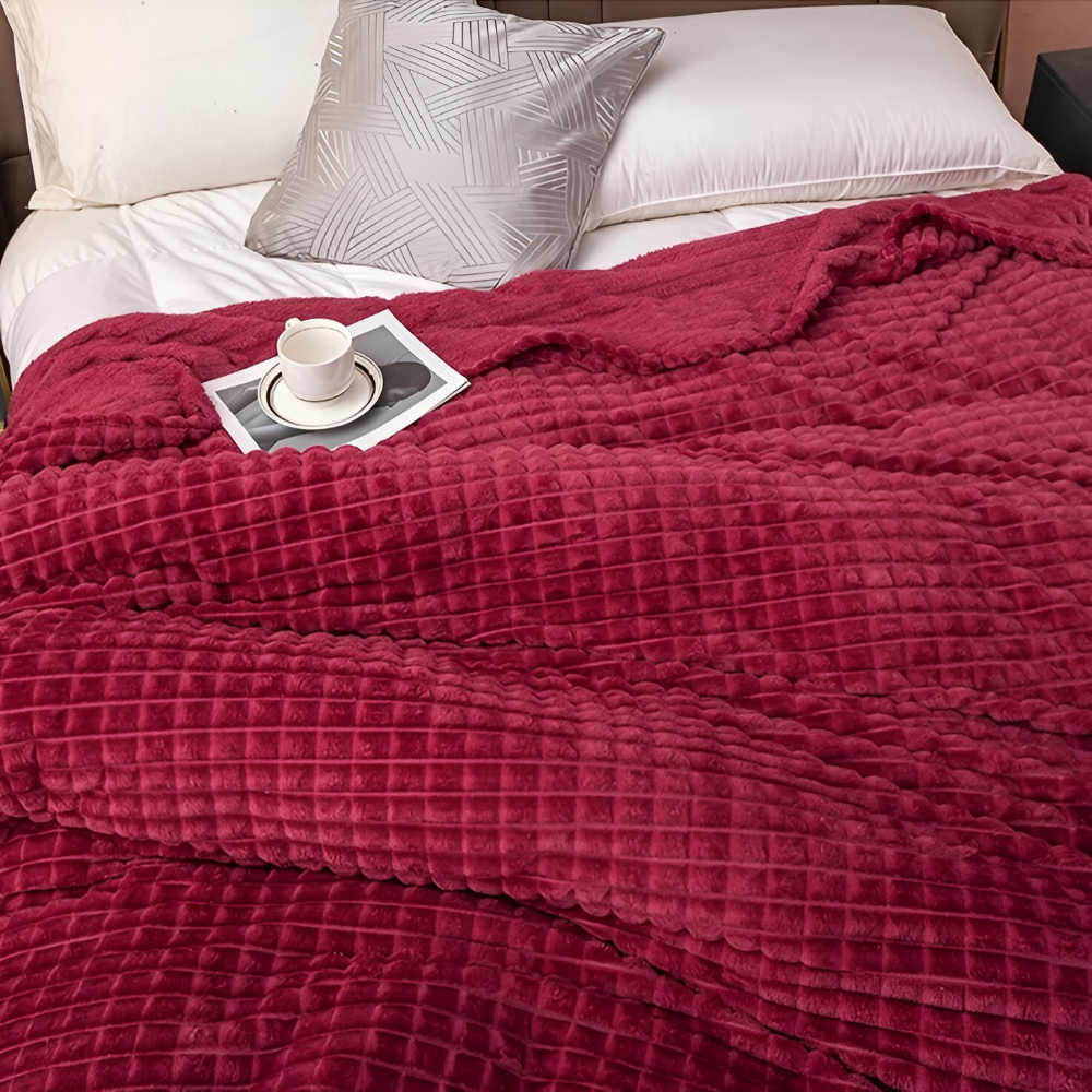 WaveLuxe Pläd – Ultrafluffig Strukturerad Korallfleece