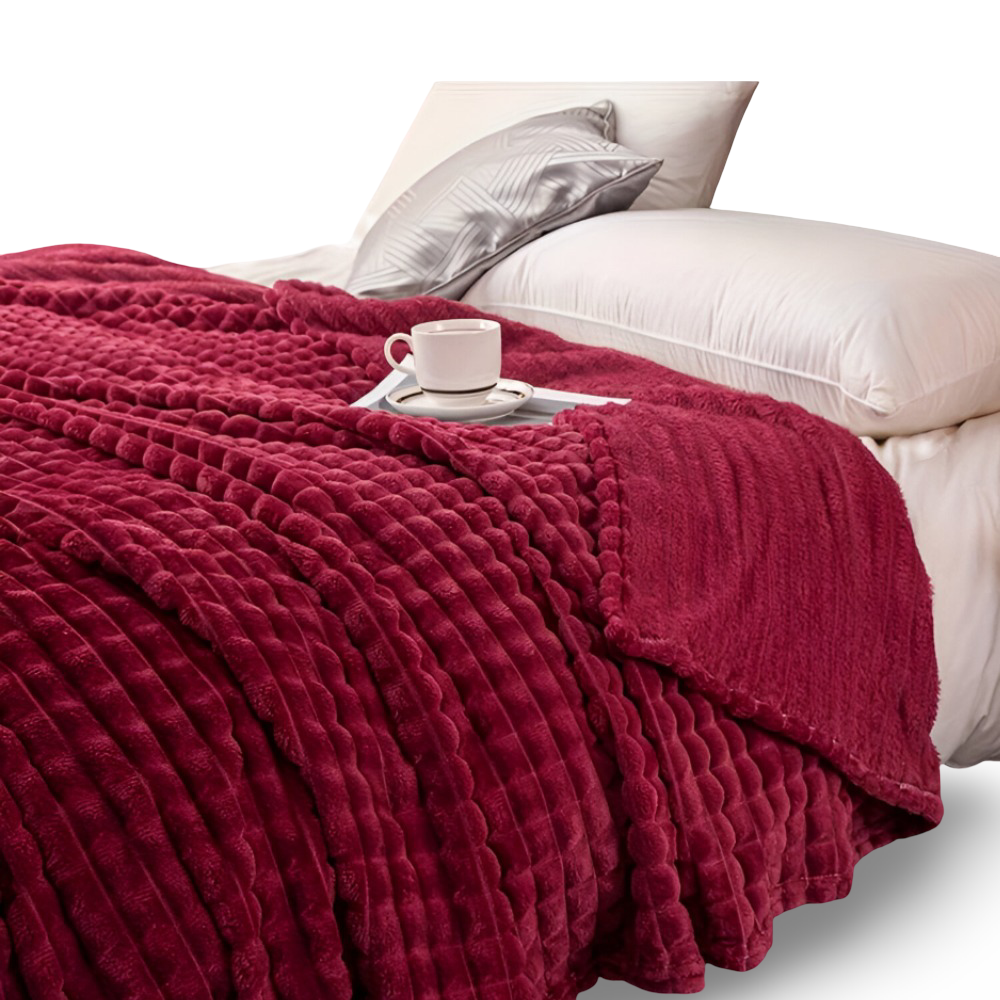 WaveLuxe Pläd – Ultrafluffig Strukturerad Korallfleece