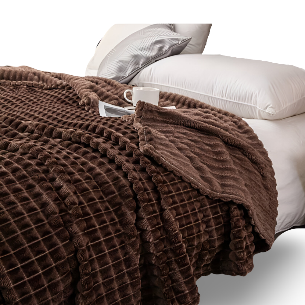 WaveLuxe Pläd – Ultrafluffig Strukturerad Korallfleece