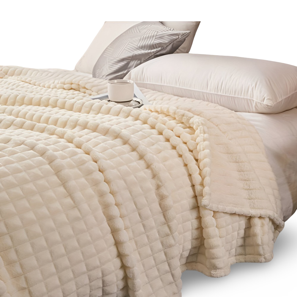 WaveLuxe Pläd – Ultrafluffig Strukturerad Korallfleece