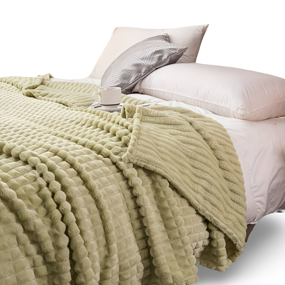 WaveLuxe Pläd – Ultrafluffig Strukturerad Korallfleece