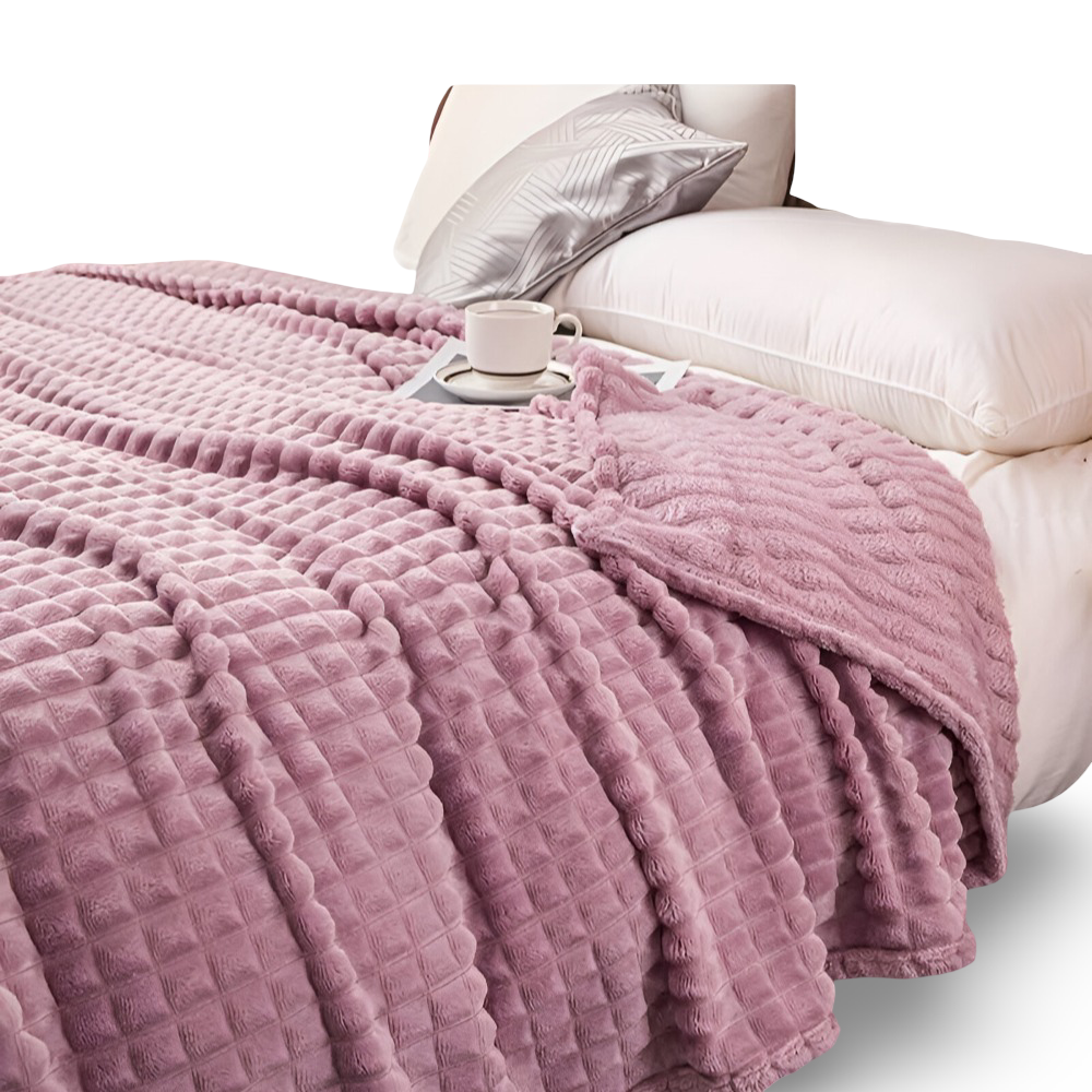 WaveLuxe Pläd – Ultrafluffig Strukturerad Korallfleece