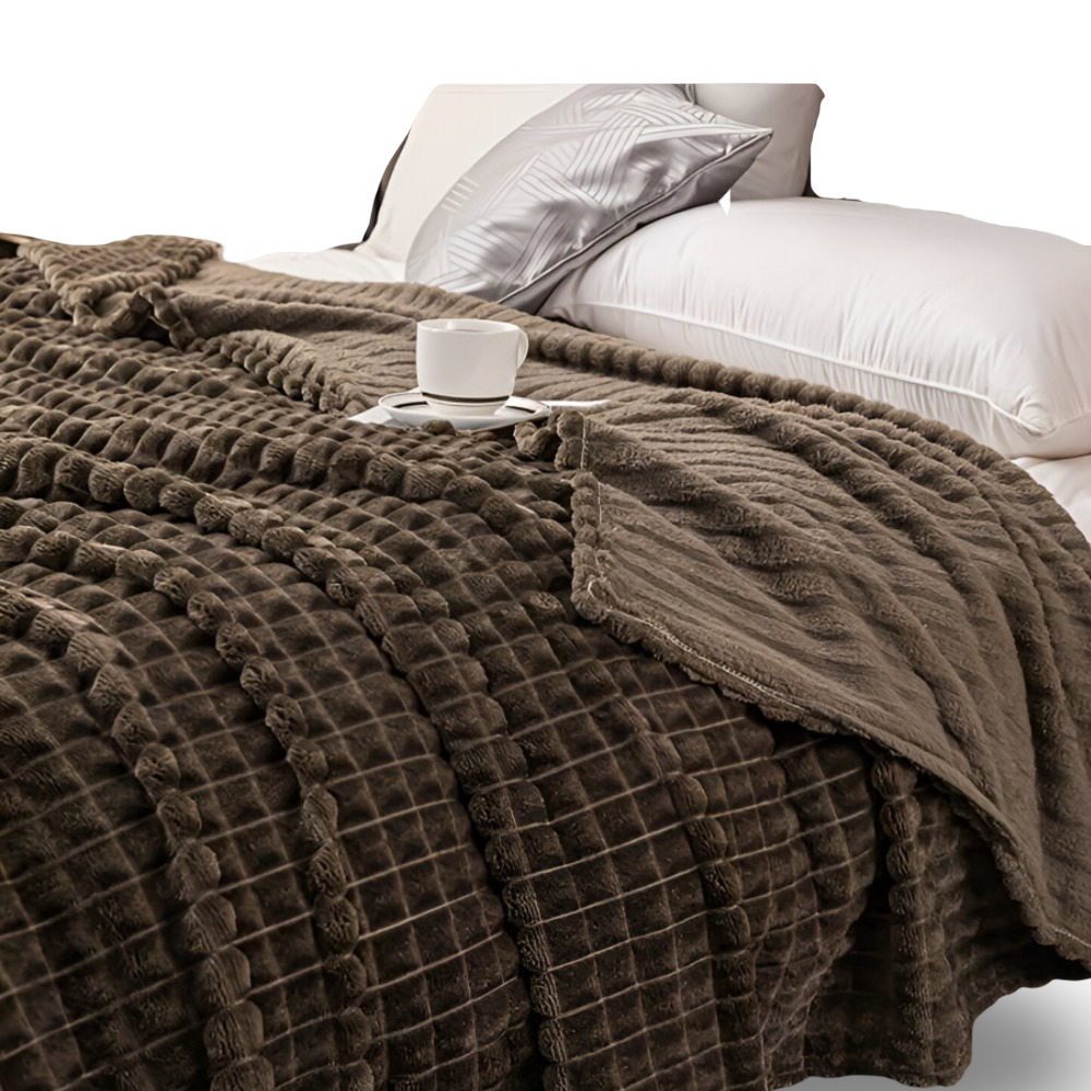 WaveLuxe Pläd – Ultrafluffig Strukturerad Korallfleece