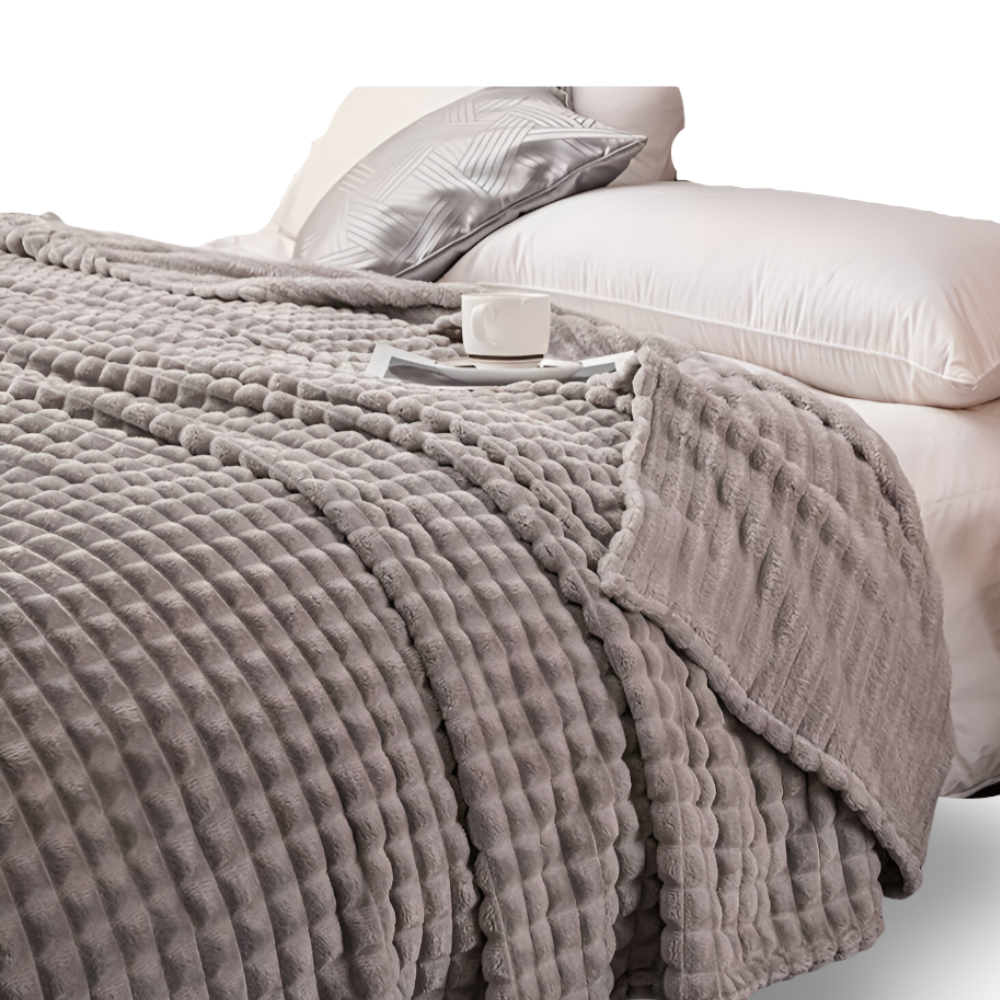 WaveLuxe Pläd – Ultrafluffig Strukturerad Korallfleece