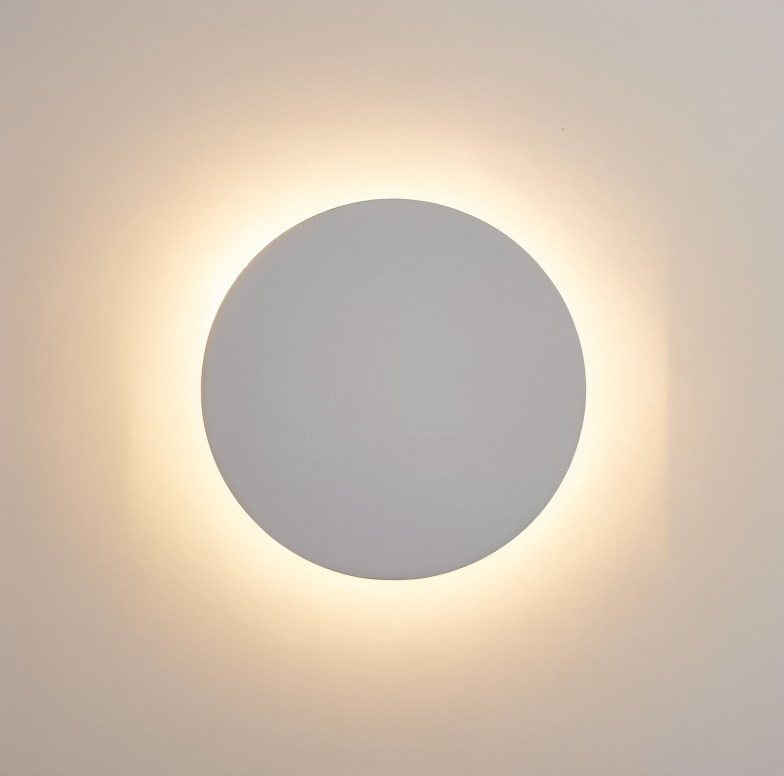 Lunaris – Modern Rund Vägglampa i Metall med Varmt LED-Ljus