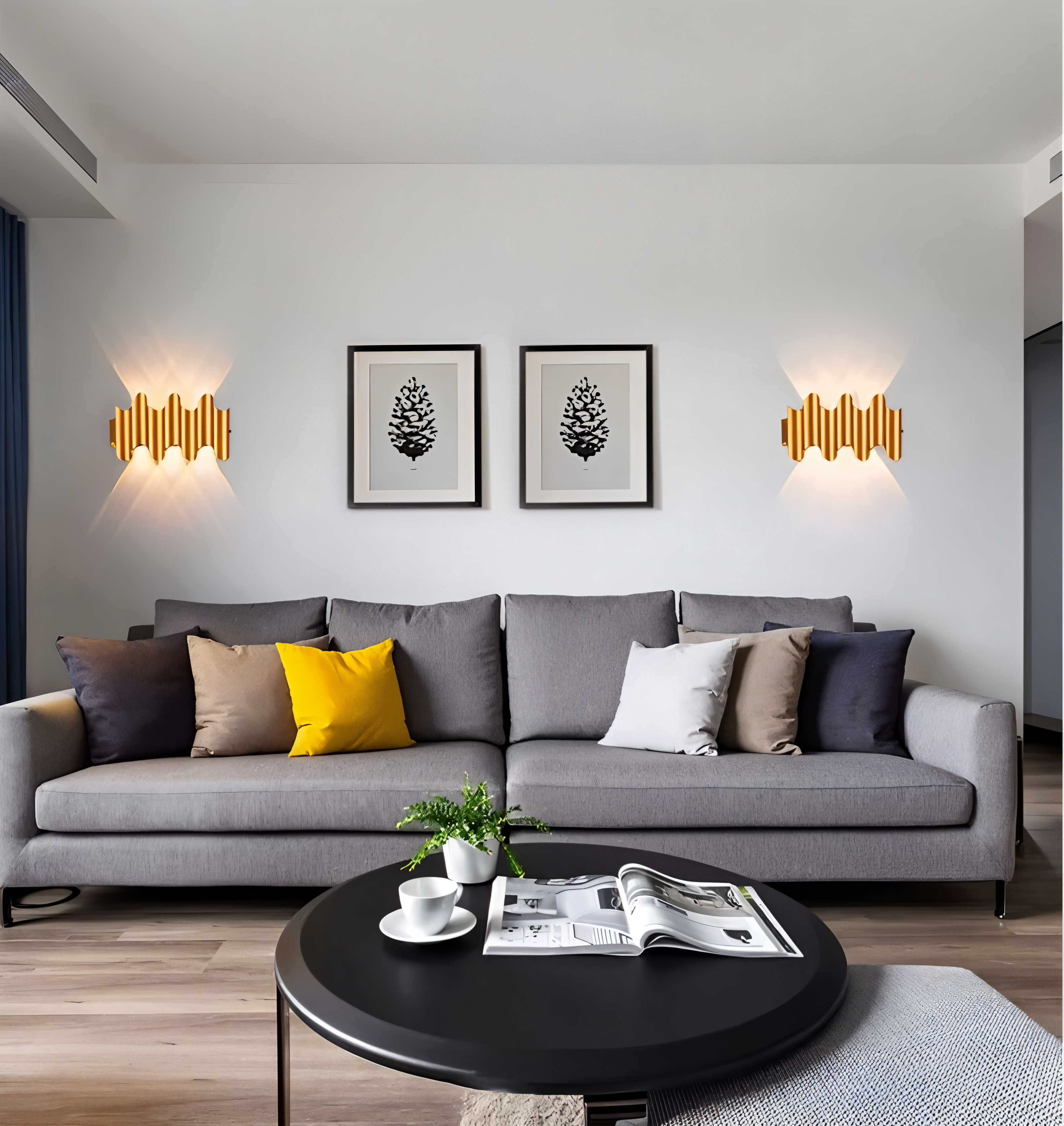 LuxeRay – Svart & Guld Vägglampa i Modern LED-design