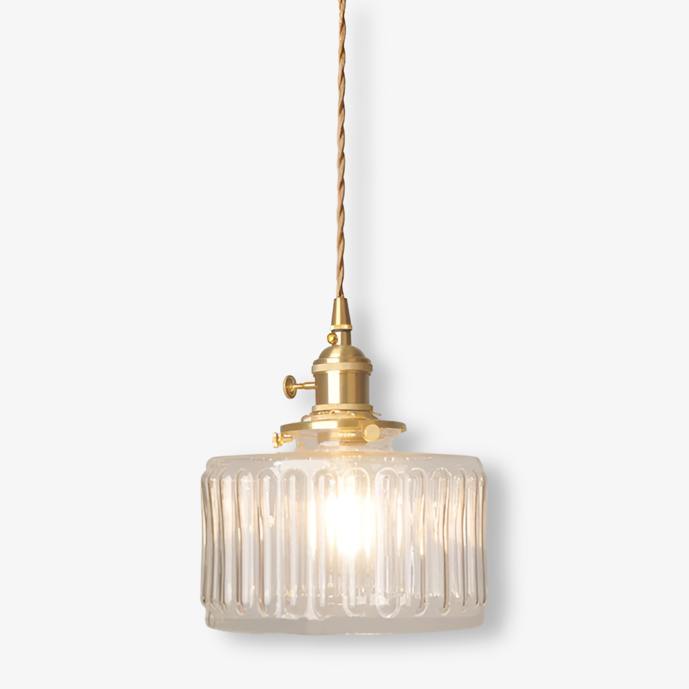 GlamourGlass – Vintage Grön Pendellampa i Cylindrisk Glasdesign