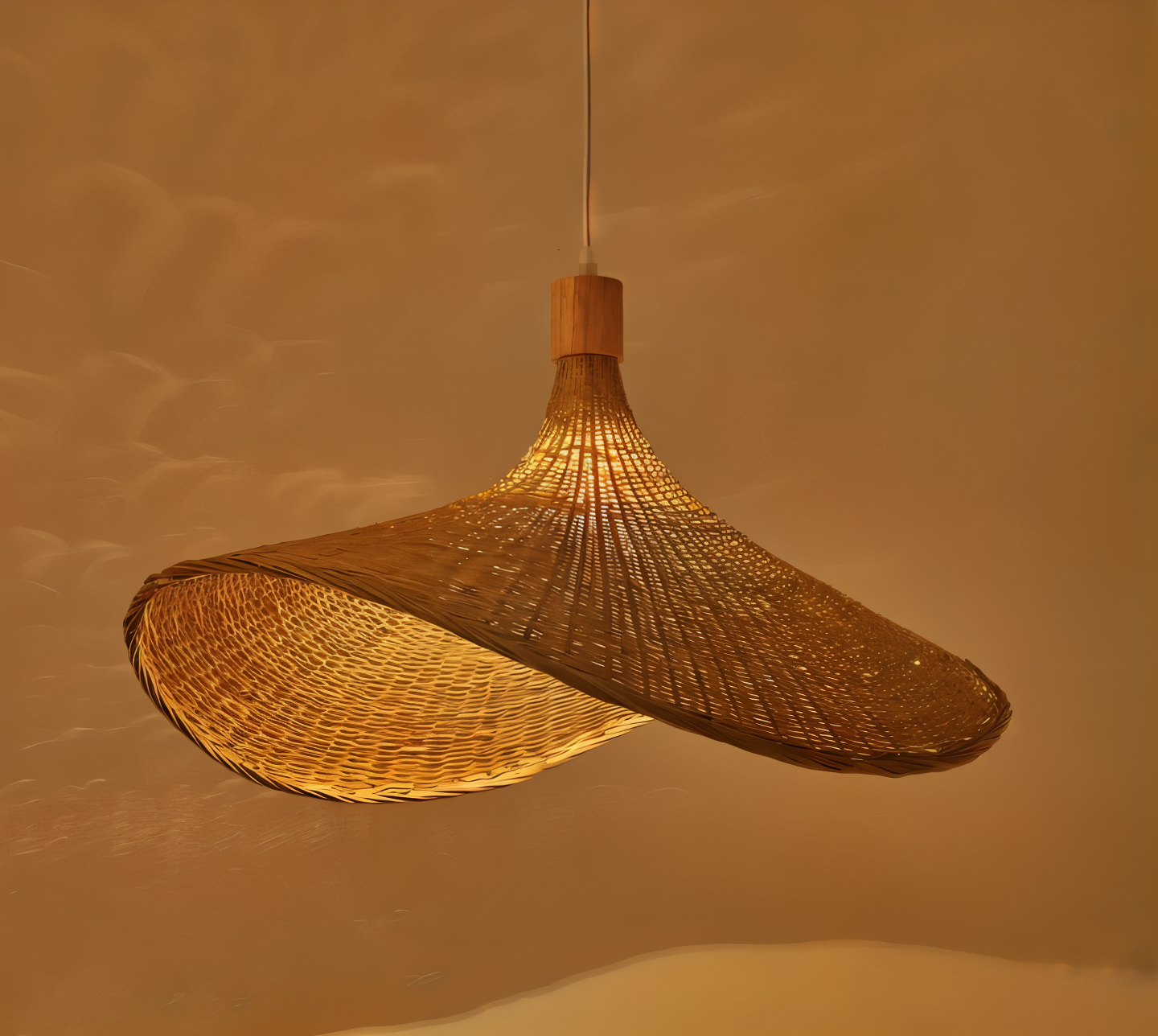 BambWicker – Handgjord Rattan Pendellampa i Naturlig Bambu