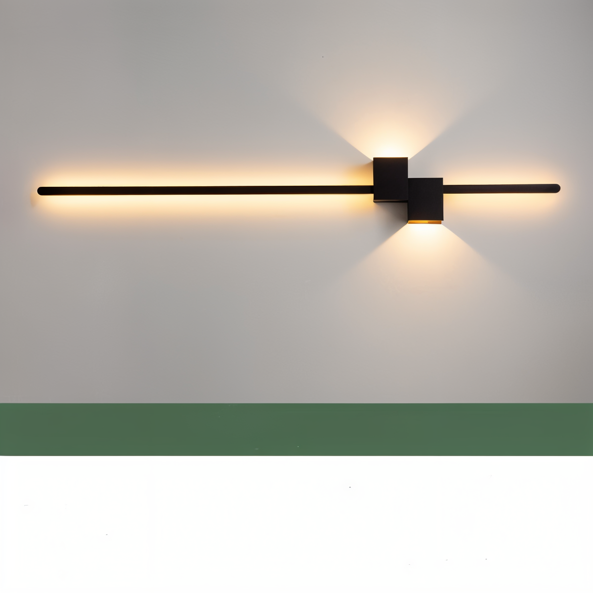 LinéaLux – Minimalistisk Svart LED Vägglampa i Modern Lång Design