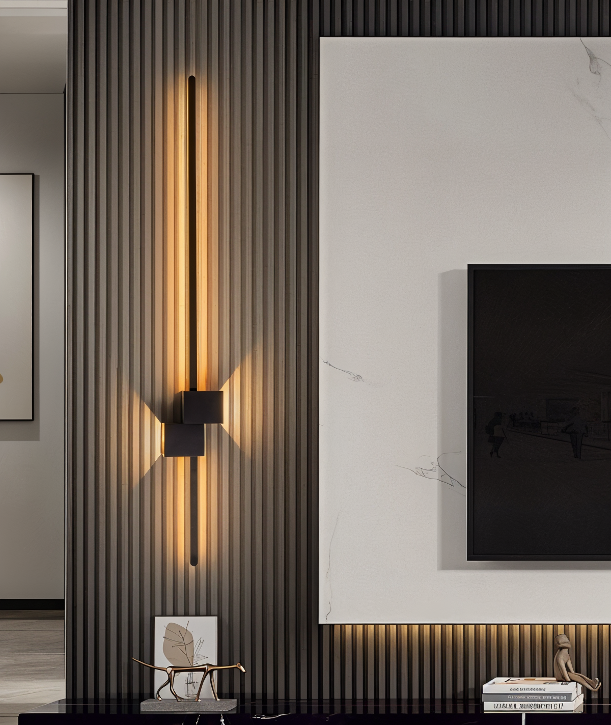 LinéaLux – Minimalistisk Svart LED Vägglampa i Modern Lång Design