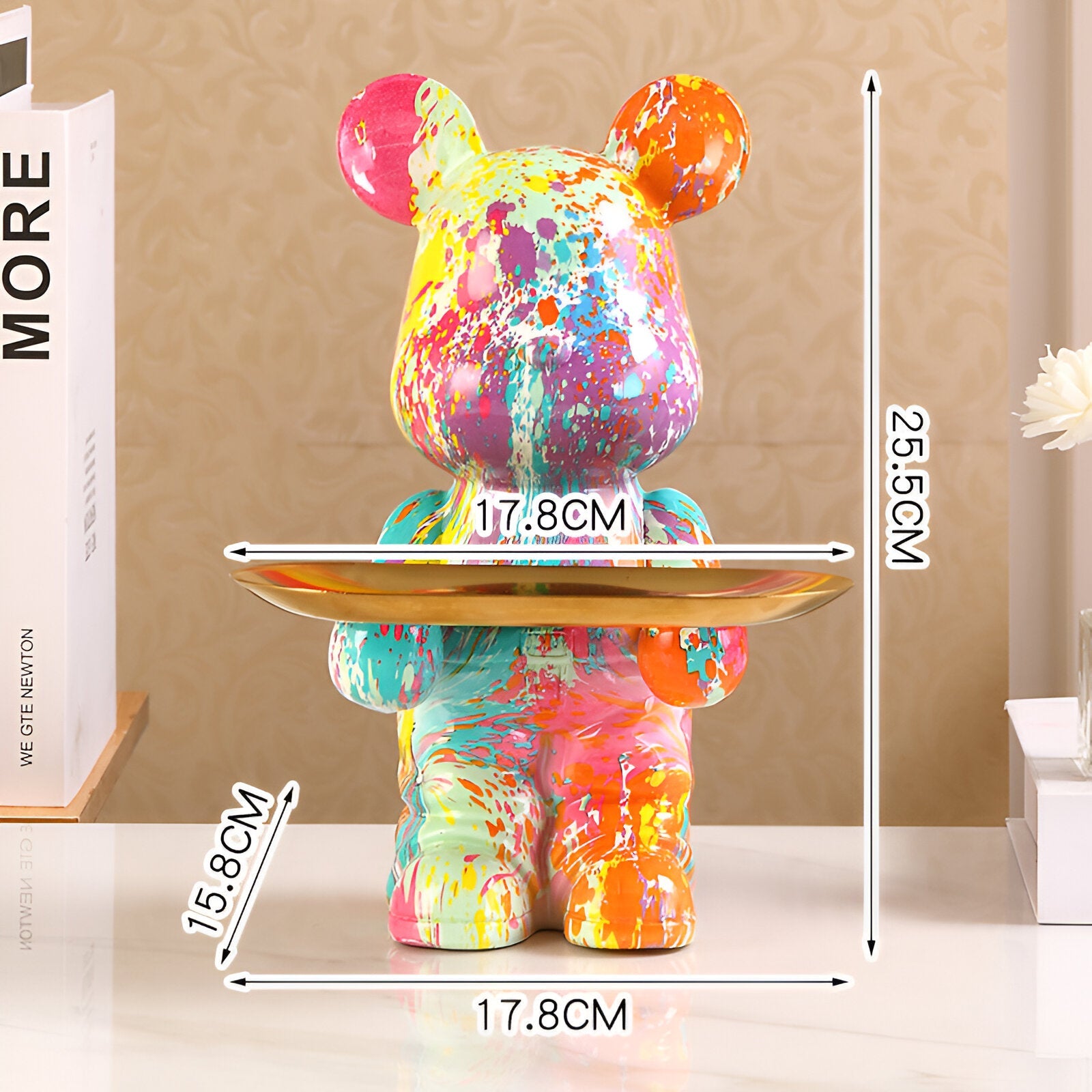 RegalBear – Handgjord Multifunktionell Dekorationsfigur med Bricka