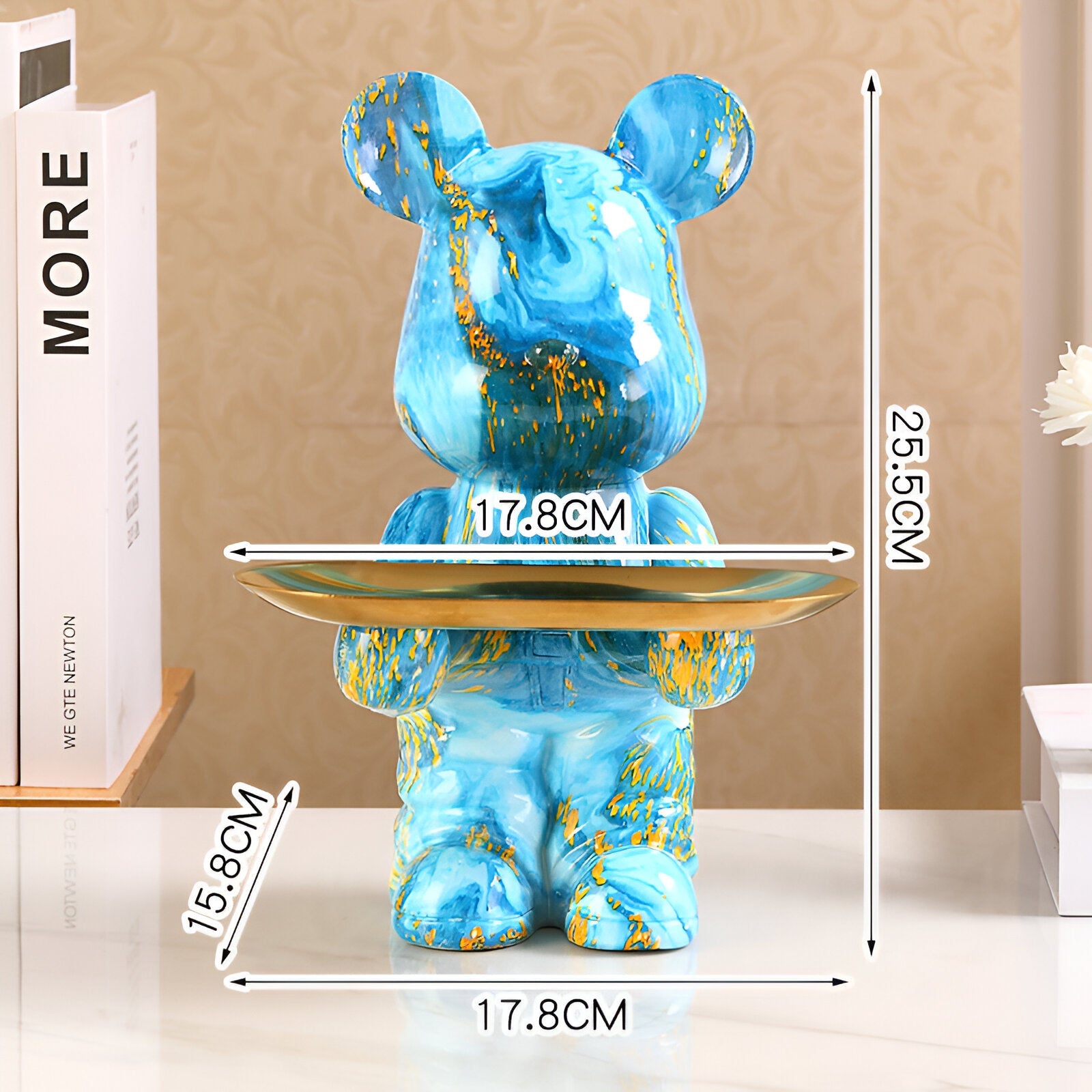 RegalBear – Handgjord Multifunktionell Dekorationsfigur med Bricka