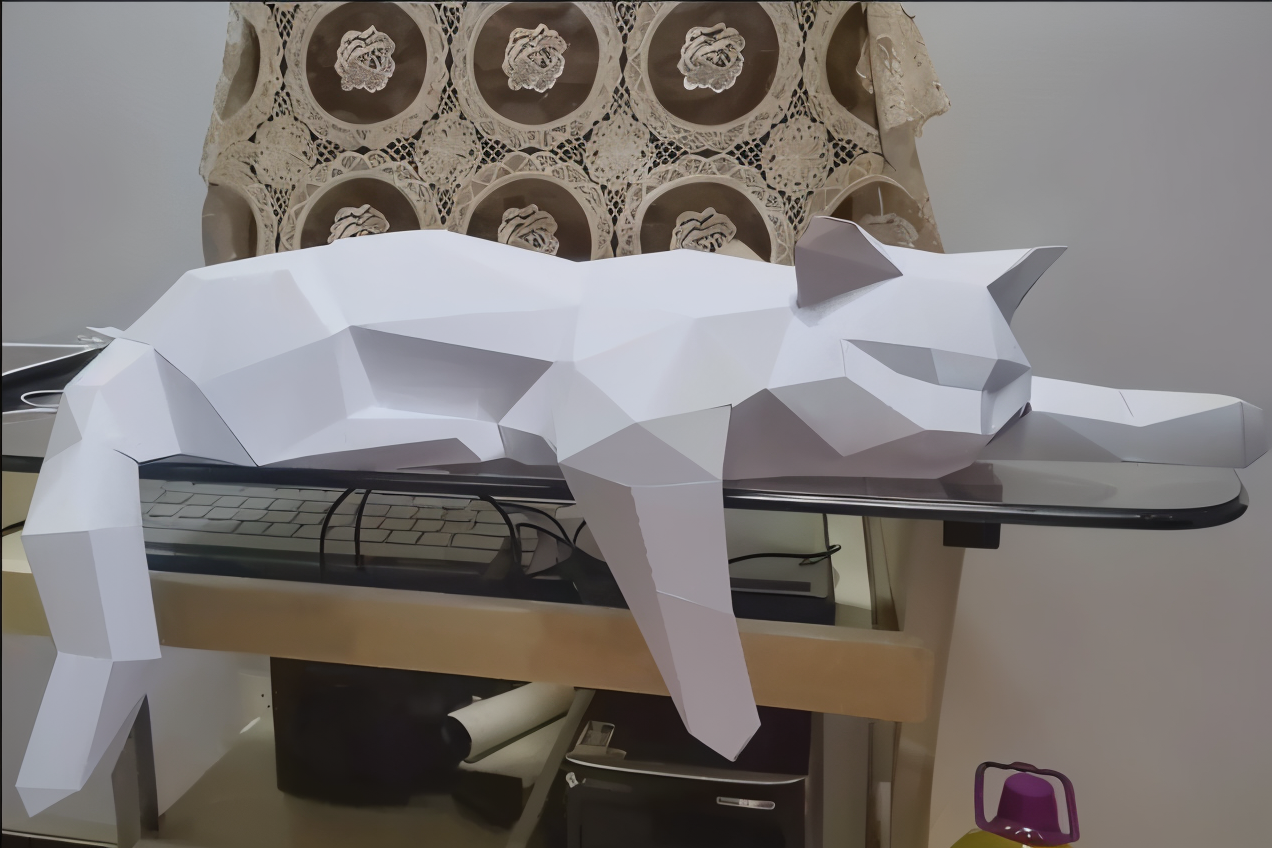 OriKat DIY – Modern 3D-Origamikatt för Kreativ Inredning