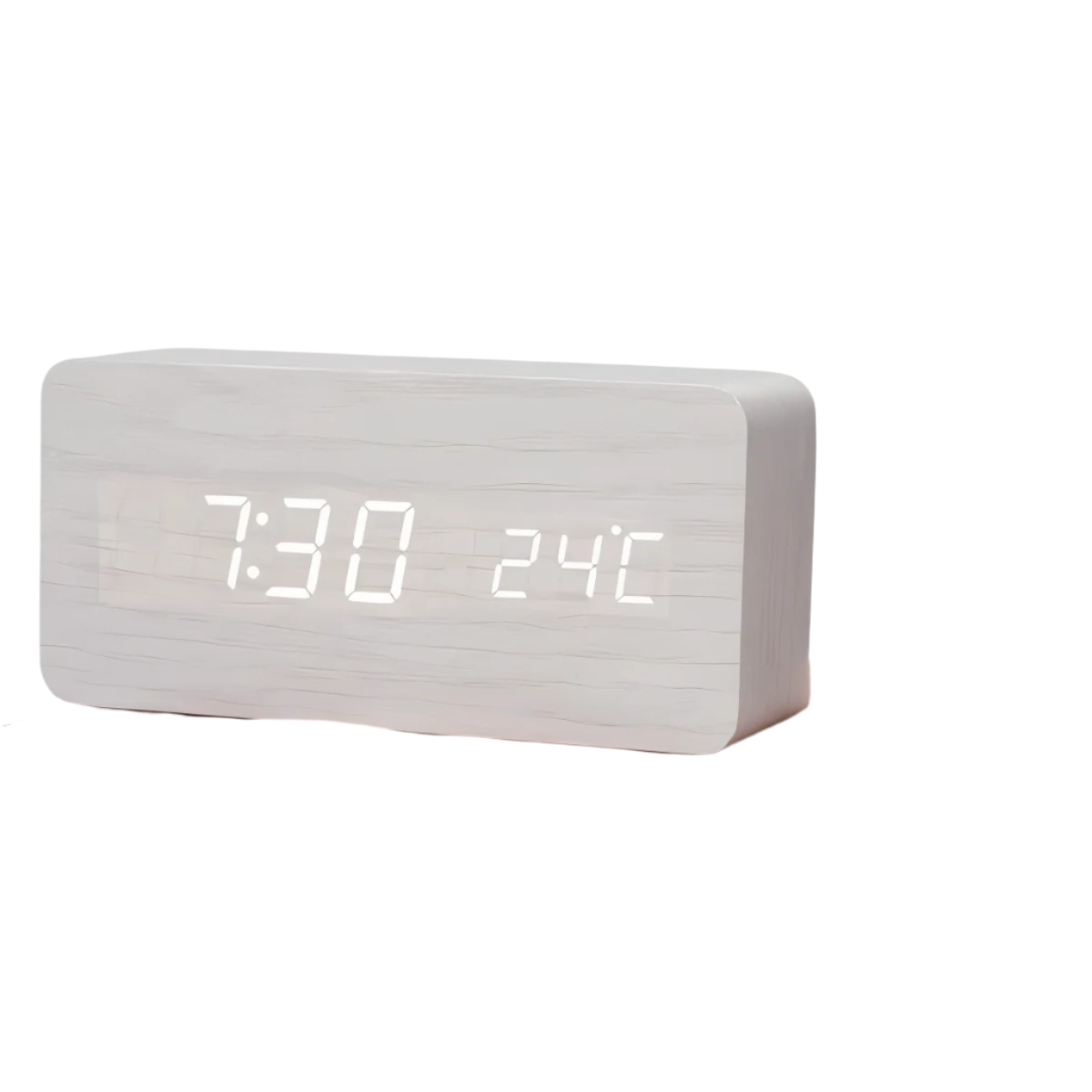 WakeyWood – Modern LED-Väckarklocka med Digital Display