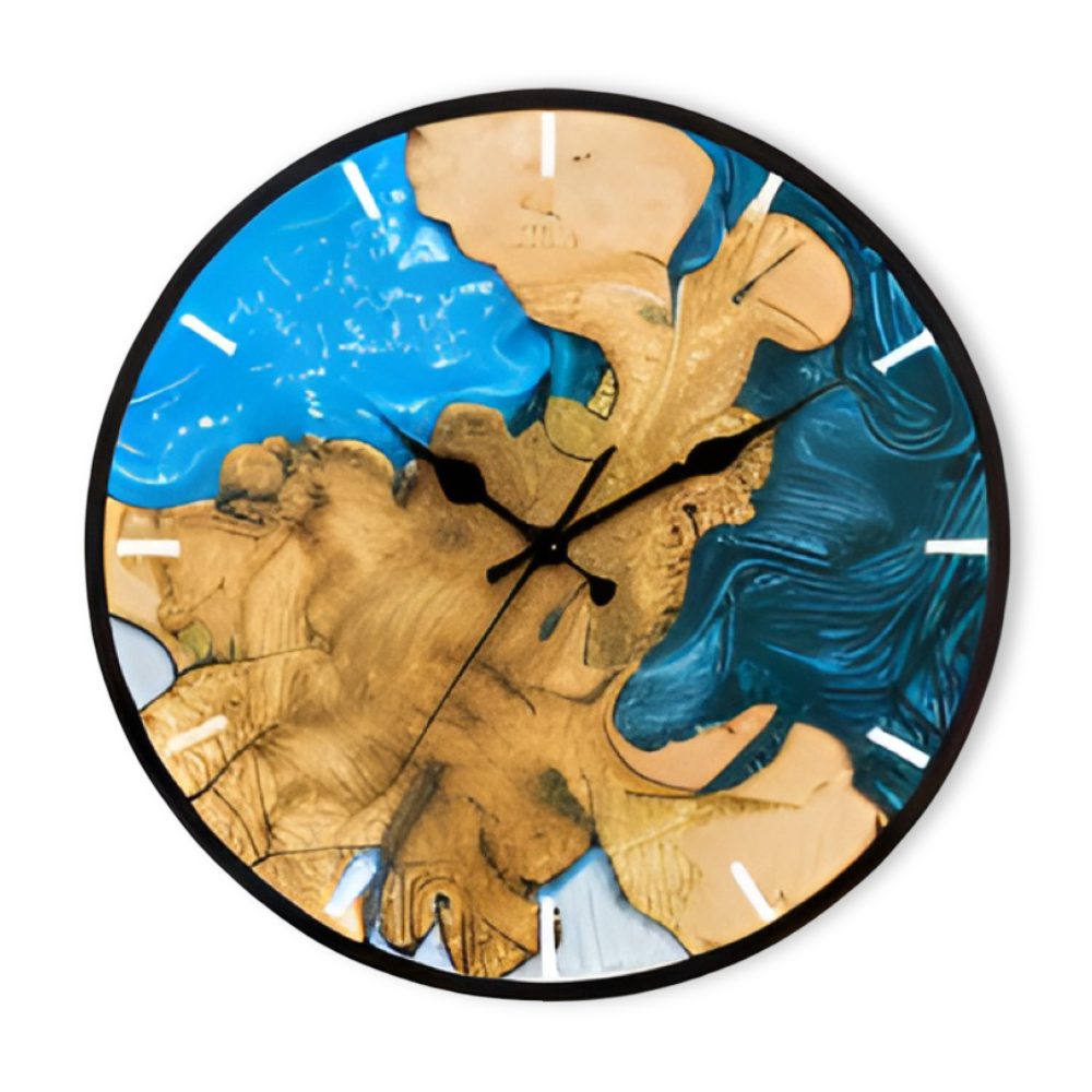 TimberHoop Essence – Minimalistisk Akrylväggklocka med Trästruktur