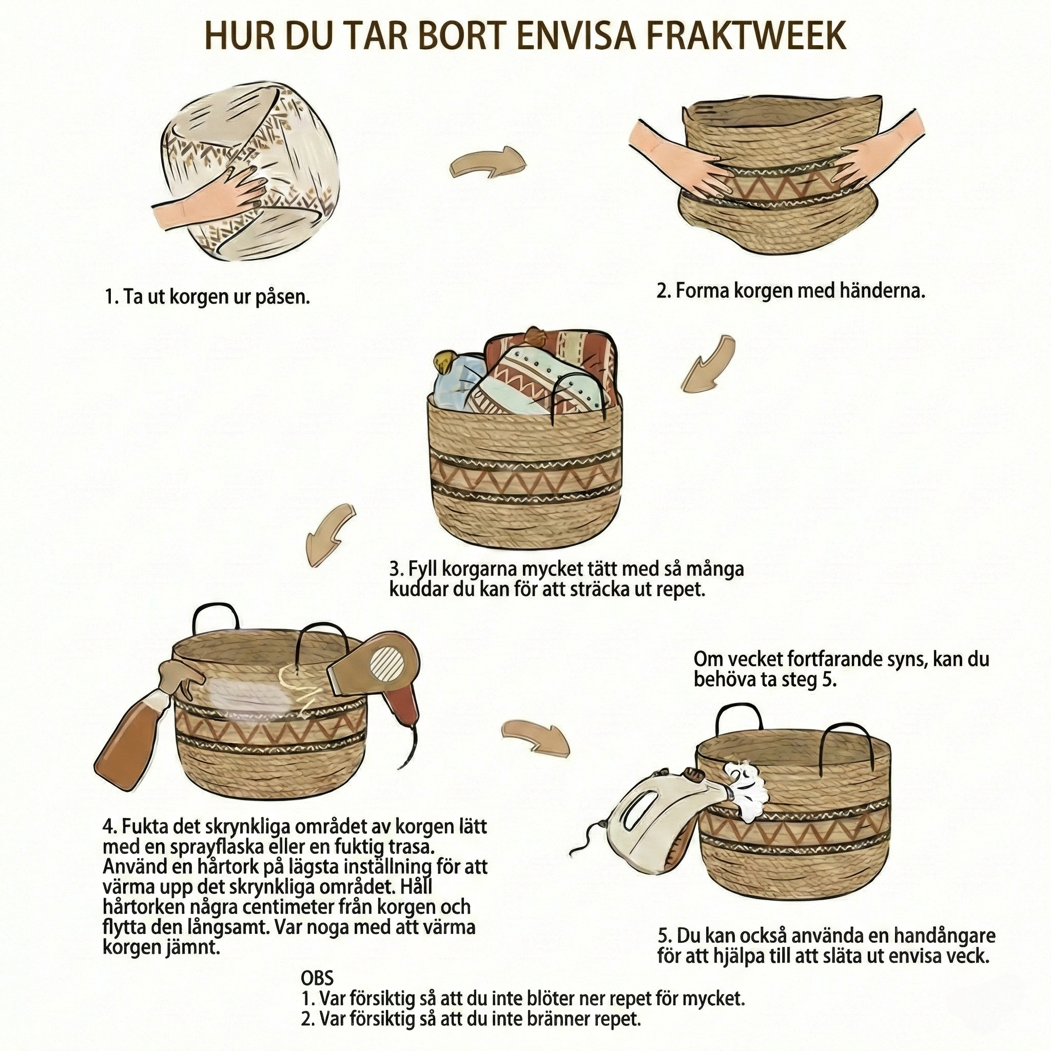 SoftHold – Stor Textilförvaringskorg med Handtag (45L)