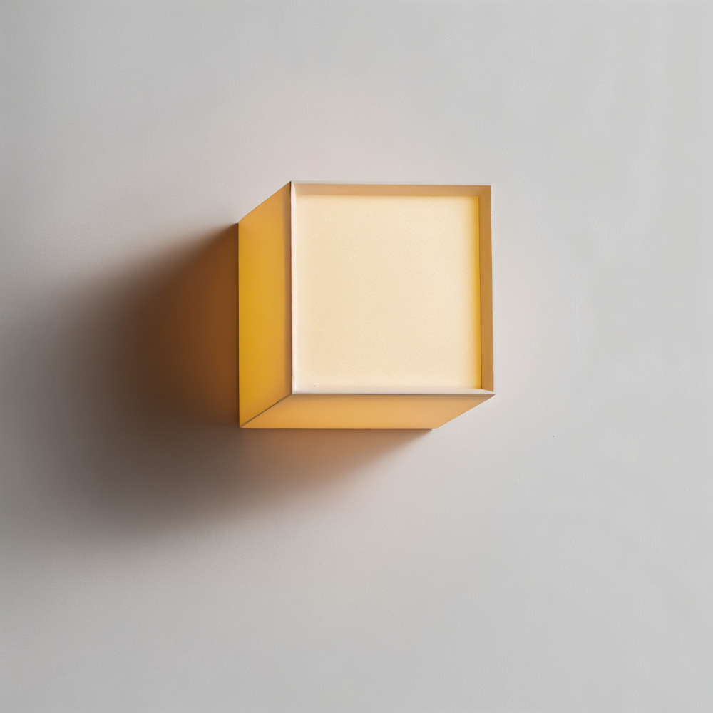 ZenWeave – Vägglampa i Tyg med Japansk Kvadratisk Design och Integrerad LED