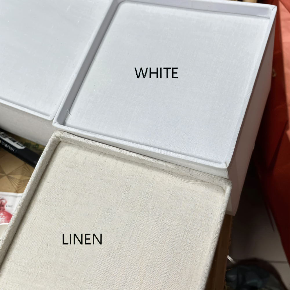 ZenWeave – Vägglampa i Tyg med Japansk Kvadratisk Design och Integrerad LED