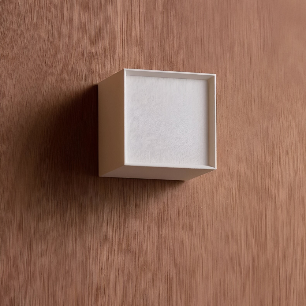 ZenWeave – Vägglampa i Tyg med Japansk Kvadratisk Design och Integrerad LED