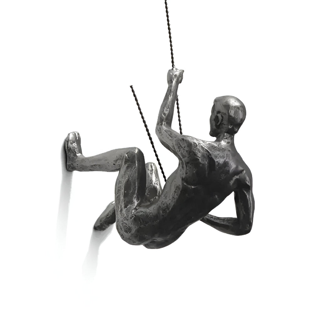 ClimbArt Väggskulptur Set – Kreativt Klättrande Man Motiv i Resin