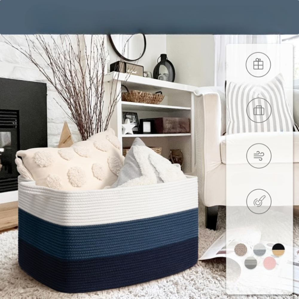 Foldora – Stor Förvaringskorg 55L i Polyester, Fällbar & Tvättbar