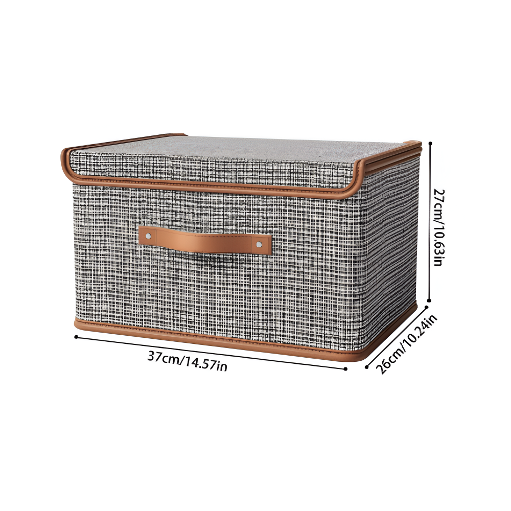 Lunexa – Stor Förvaringslåda med Lock i Tyg, Hopfällbar & Stilren