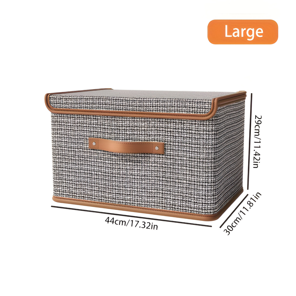 Lunexa – Stor Förvaringslåda med Lock i Tyg, Hopfällbar & Stilren