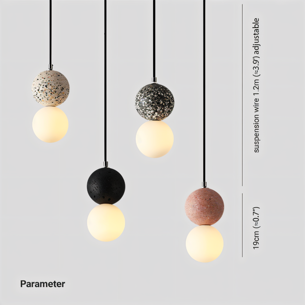 Glasora – Dubbelskulpterad Pendellampa i Glas och Metall