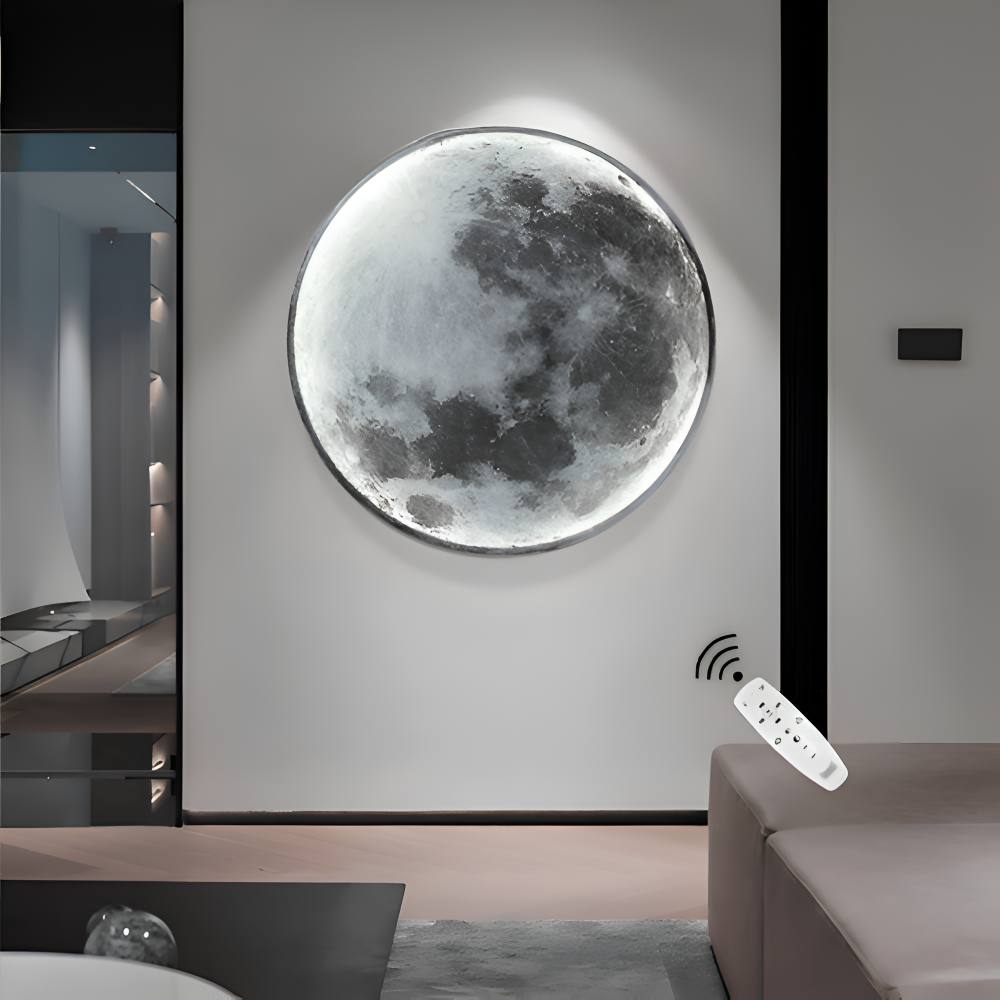 MoonAura – Dimbar 3D-Månevägglampa med Realistisk Ljusdesign