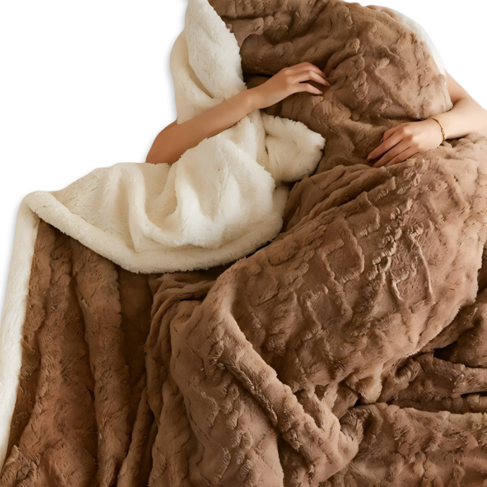 WoolHaven Pläd – Dubbelsidig Ullimitat & Plüschfleece