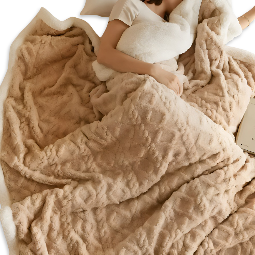 WoolHaven Pläd – Dubbelsidig Ullimitat & Plüschfleece