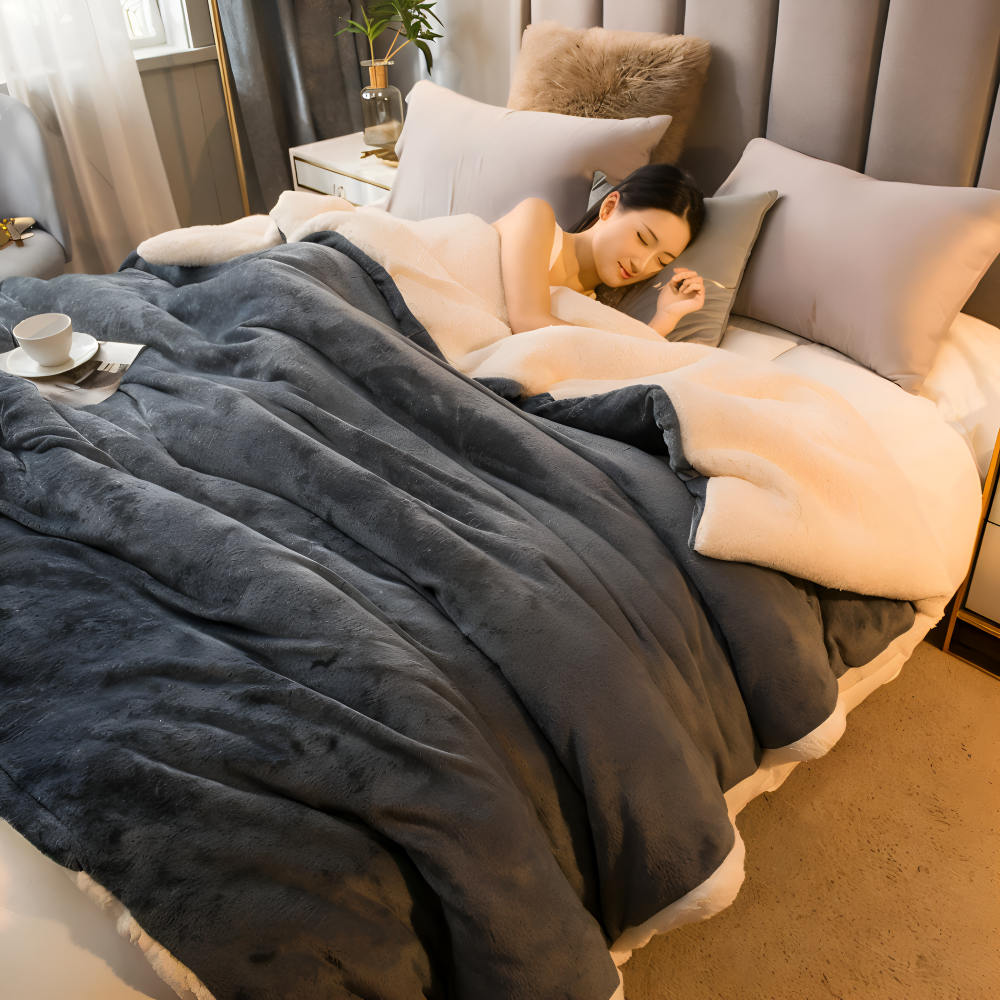 FrostNest Plaid – Dubbelsidig Flanell & Fleece med Dragkedja