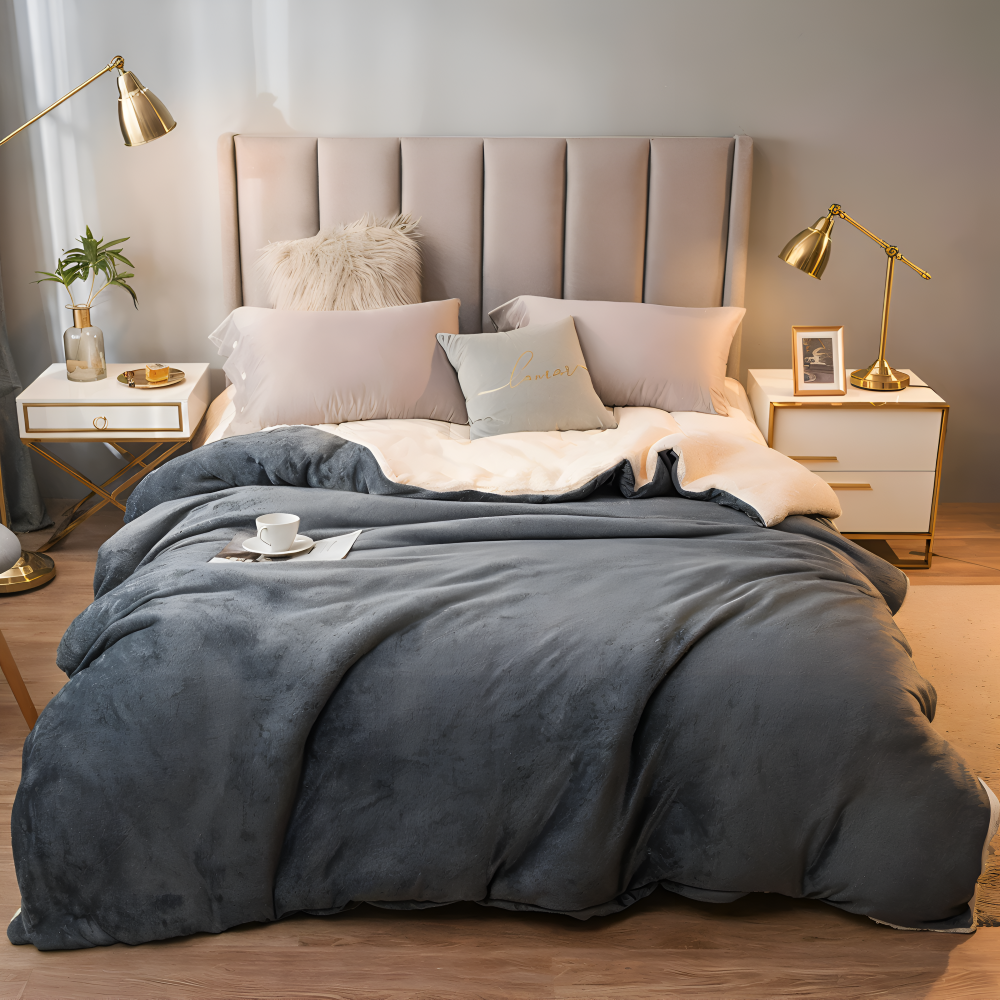 FrostNest Plaid – Dubbelsidig Flanell & Fleece med Dragkedja