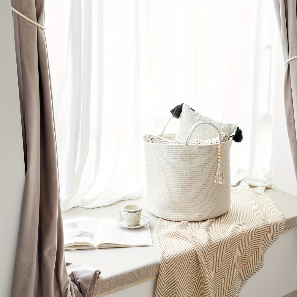 BohoWeave – Makramé Förvaringskorg i Bomull