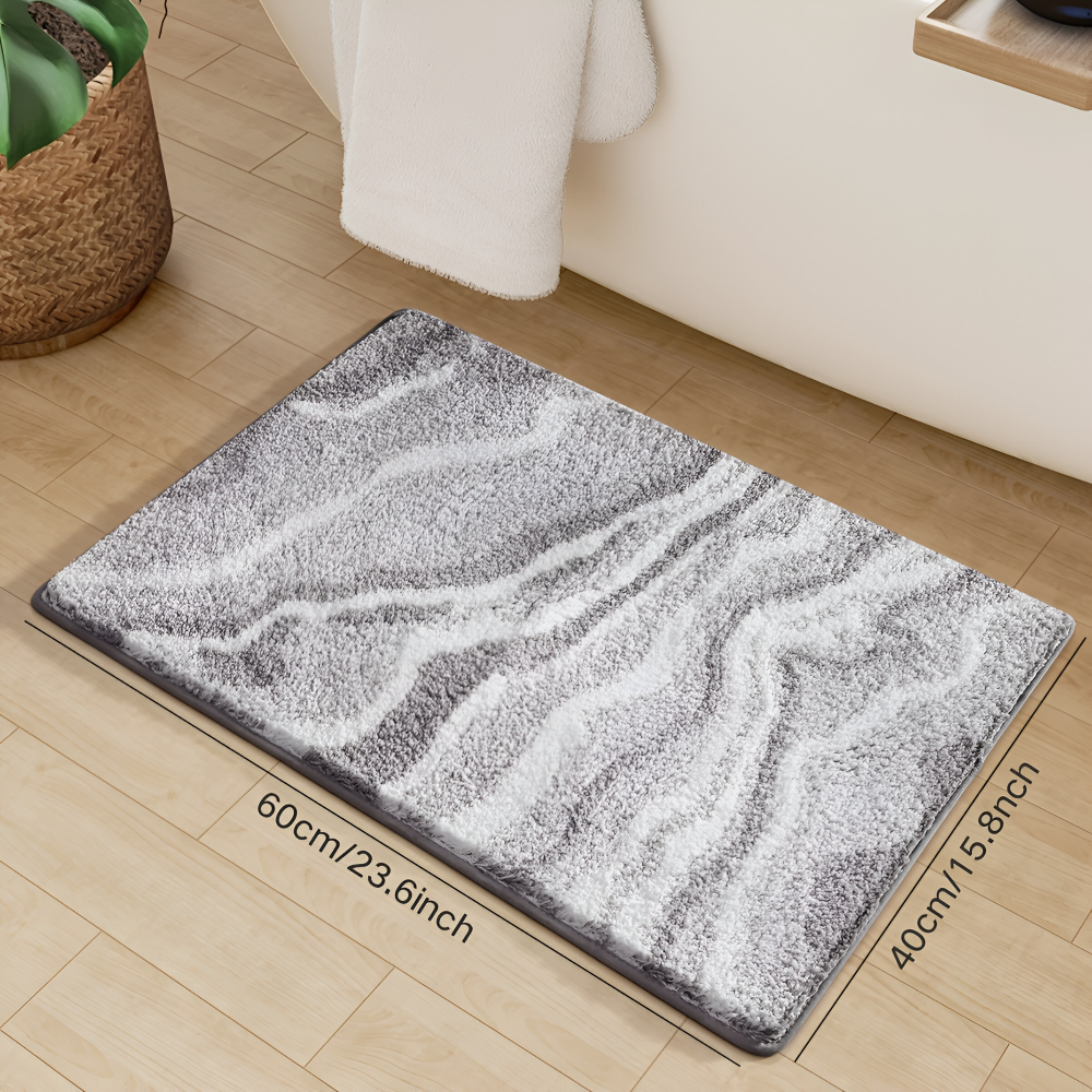 Marbella – Mjuk Badmatta i Marmorlook med Halksäker Undersida