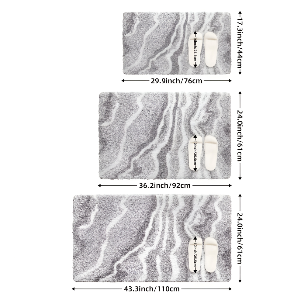 Marbella – Mjuk Badmatta i Marmorlook med Halksäker Undersida