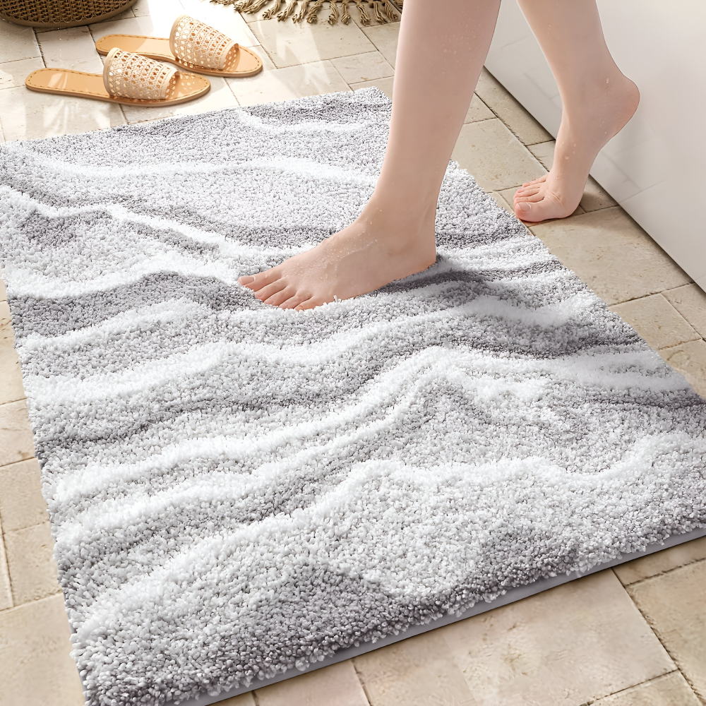 Marbella – Mjuk Badmatta i Marmorlook med Halksäker Undersida