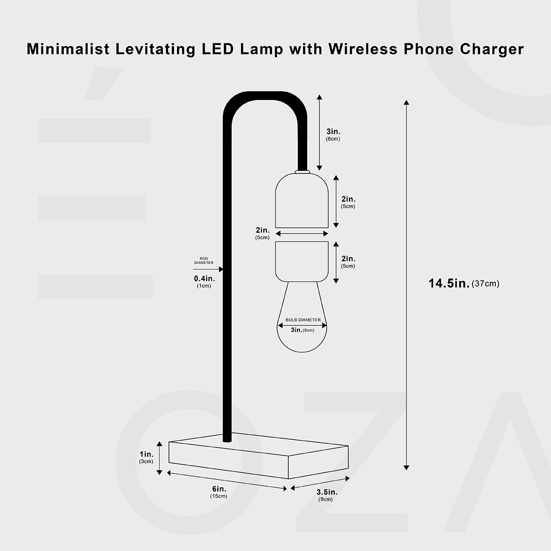 AeroCharge – Minimalistisk LED-plafondlampa med trådlös laddning och svävande design (8W)