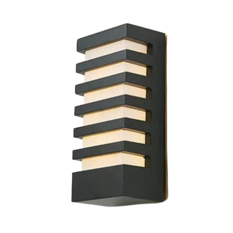 LjusForm - Minimalistisk LED Vägglampa Utomhus IP65 Vattentät 12W Varmvitt Ljus i Aluminium – 12×6,5 cm