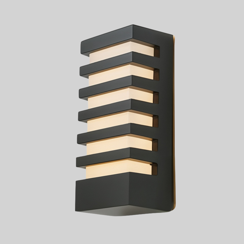 LjusForm - Minimalistisk LED Vägglampa Utomhus IP65 Vattentät 12W Varmvitt Ljus i Aluminium – 12×6,5 cm