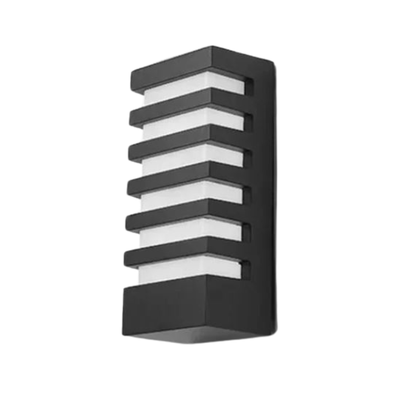 LjusForm - Minimalistisk LED Vägglampa Utomhus IP65 Vattentät 12W Varmvitt Ljus i Aluminium – 12×6,5 cm