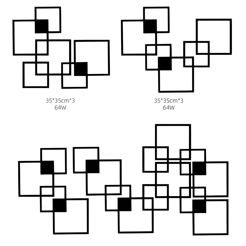 LumoSquare – Fyrkantig Vägglampa i Metall med Dimbart LED-ljus och Fjärrkontroll