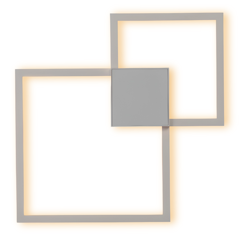 LumoSquare – Fyrkantig Vägglampa i Metall med Dimbart LED-ljus och Fjärrkontroll